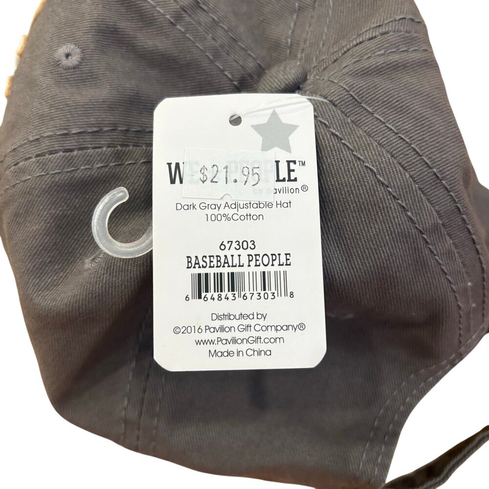 NWT We People "BASEBALL PEOPLE" Adjustable Strap Hat Dad Cap Mom Gray Travel - Picture 8 of 8